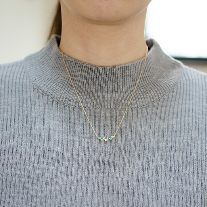umu -アム- FINE JEWELRY STUIDIOネオンブルーアパタイト ダイヤ ネックレス 「stellato」cr0008_i2.jpg