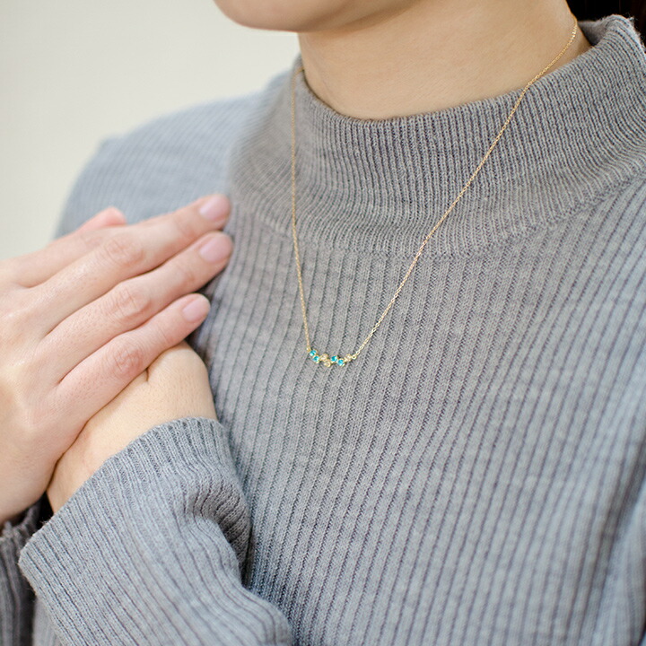 umu -アム- FINE JEWELRY STUIDIOネオンブルーアパタイト ダイヤ ネックレス 「stellato」cr0008_i3.jpg