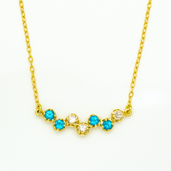 umu -アム- FINE JEWELRY STUIDIOネオンブルーアパタイト ダイヤ ネックレス 「stellato」cr0008_m.jpg