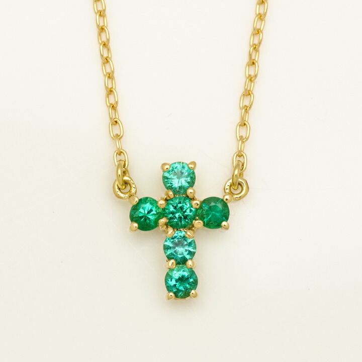 umu -アム- FINE JEWELRY STUIDIOエメラルド クロスモチーフ ネックレス 「belta」cr0015_m2.jpg