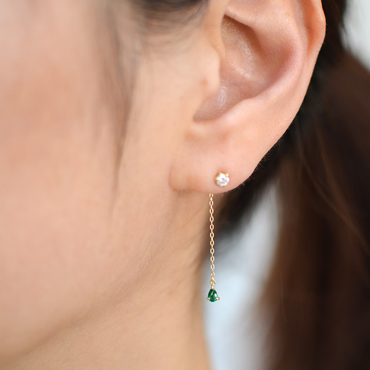 umu -アム- FINE JEWELRY STUIDIOペアシェイプ エメラルド スイングキャッチ 「sgrondare」ct0009_i2.jpg