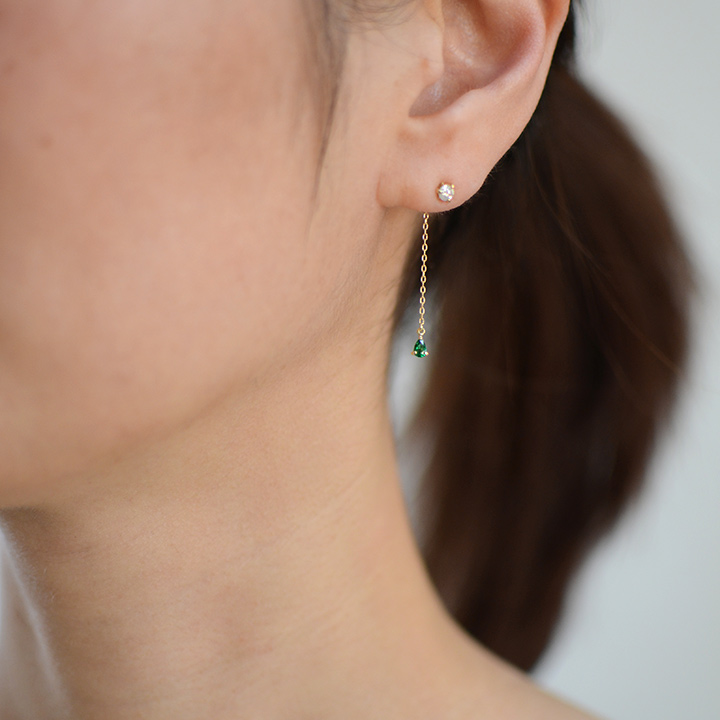 umu -アム- FINE JEWELRY STUIDIOペアシェイプ エメラルド スイングキャッチ 「sgrondare」ct0009_i3.jpg