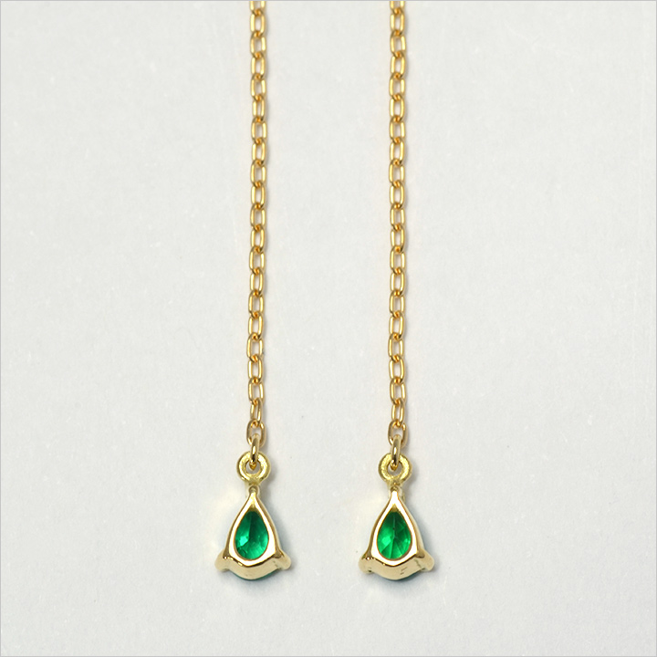 umu -アム- FINE JEWELRY STUIDIOペアシェイプ エメラルド スイングキャッチ 「sgrondare」ct0009_u.jpg