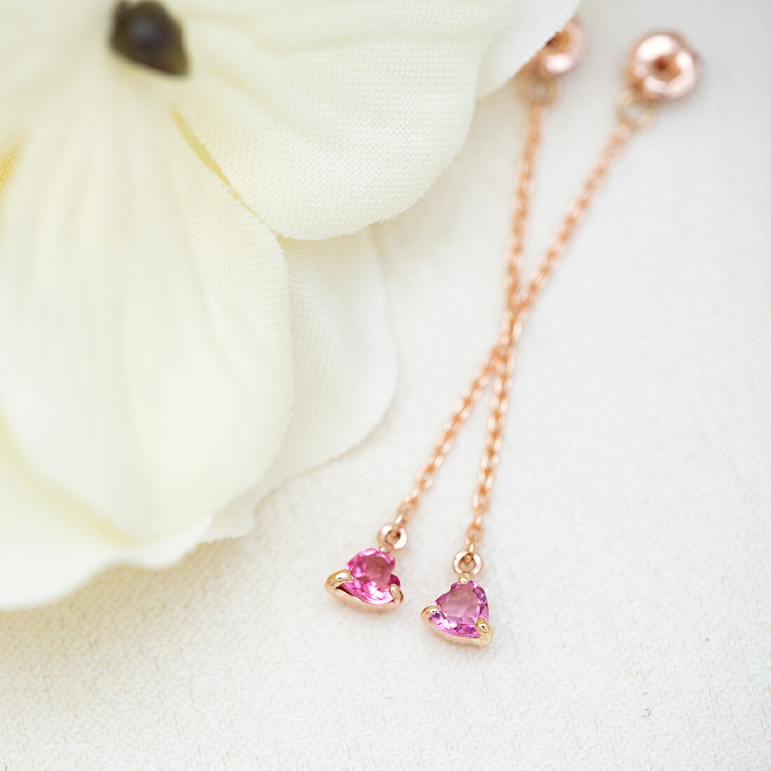 umu -アム- FINE JEWELRY STUIDIOピンクトルマリン ハート スイングキャッチ 「cocco」ct0015_1.jpg