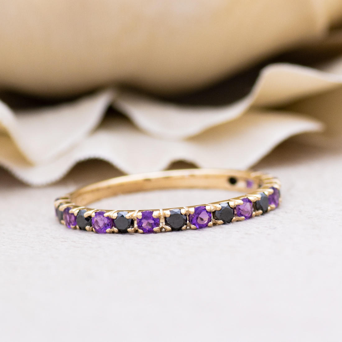 umu -アム- FINE JEWELRY STUIDIOK18 アメシスト ブラックダイヤモンド エタニティーリングet0060_1.jpg