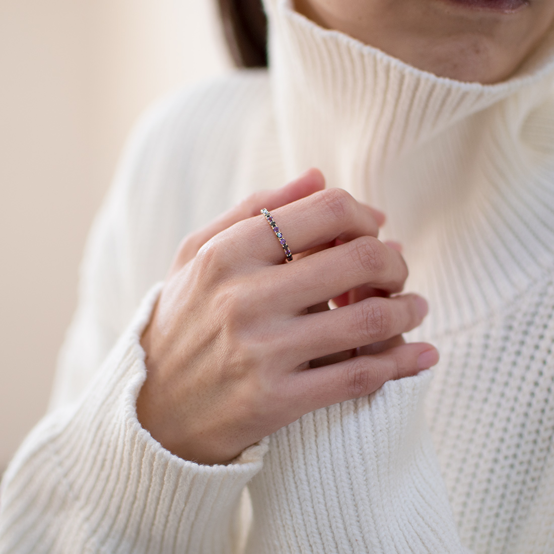 umu -アム- FINE JEWELRY STUIDIOK18 アメシスト ブラックダイヤモンド エタニティーリングet0060_i2.jpg