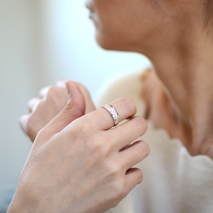 umu -アム- FINE JEWELRY STUIDIOK10 ピンクキュービックジルコニア フラワーモチーフ リングkk0113_i2.jpg