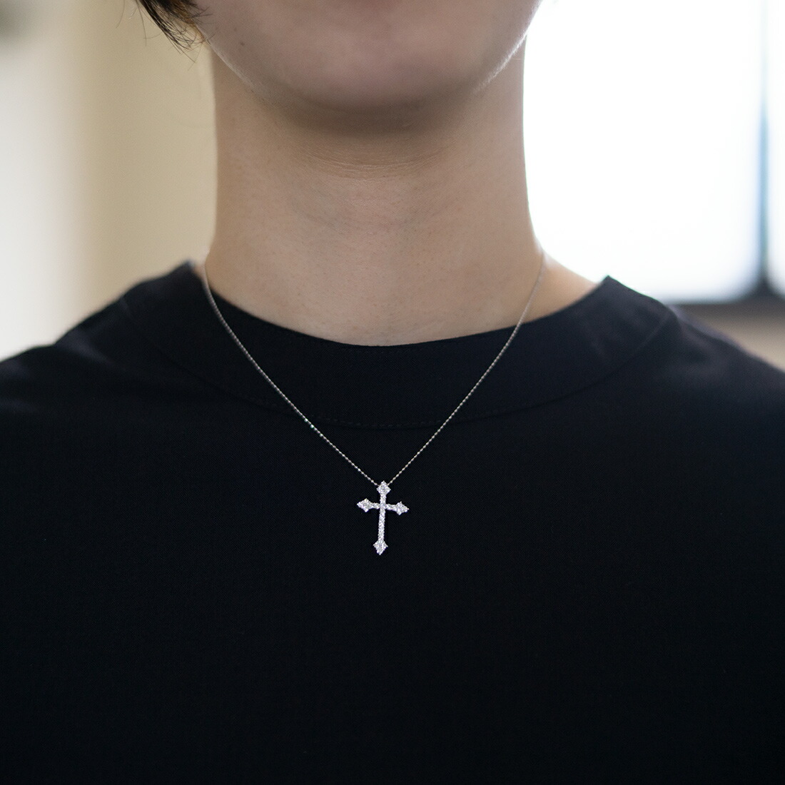umu -アム- FINE JEWELRY STUIDIOキュービックジルコニア クロスモチーフ ペンダントトップkk0155_i2.jpg