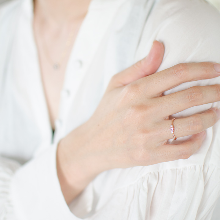 umu -アム- FINE JEWELRY STUIDIOピンククォーツ ダイヤモンド ハート リング 「finezza」kk0320_i3.jpg