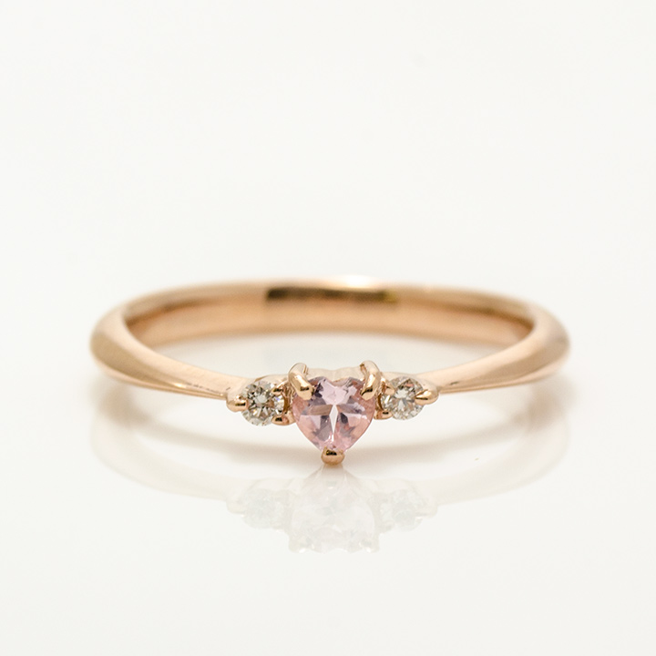 umu -アム- FINE JEWELRY STUIDIOピンククォーツ ダイヤモンド ハート リング 「finezza」kk0320_m.jpg