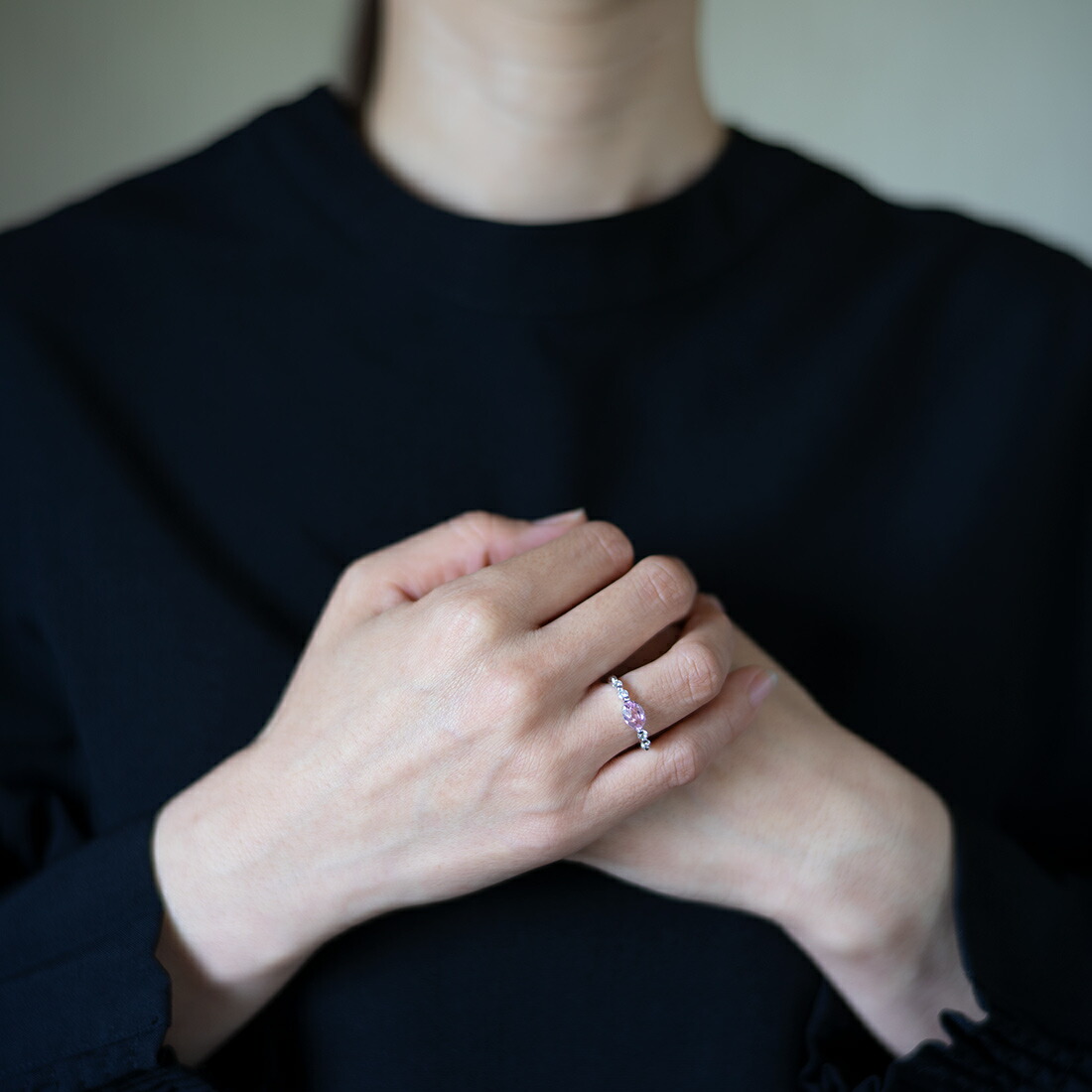 umu -アム- FINE JEWELRY STUIDIOピンククォーツ ホワイトサファイア リングsv0267_i.jpg