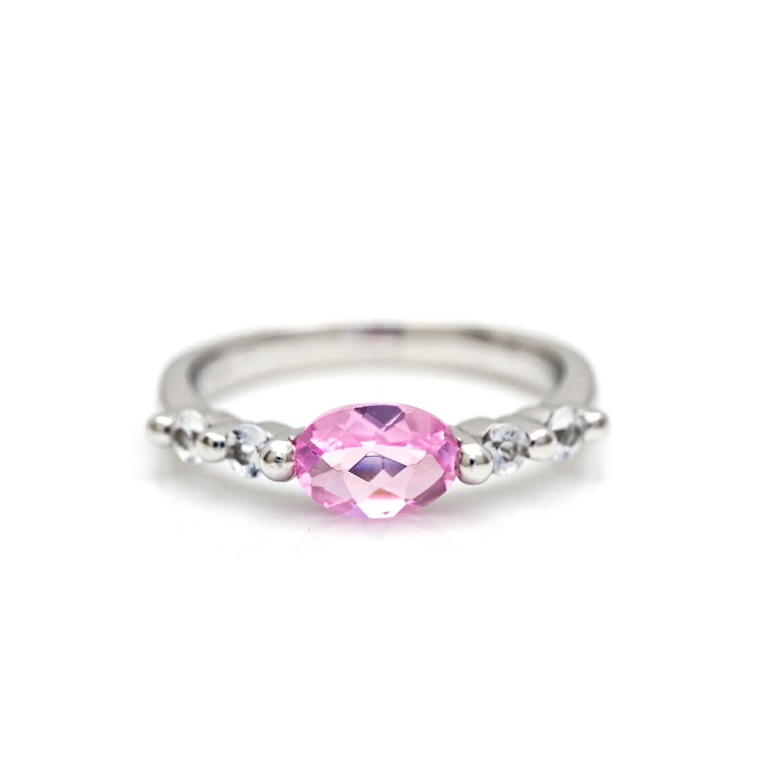 umu -アム- FINE JEWELRY STUIDIOピンククォーツ ホワイトサファイア リングsv0267_m.jpg