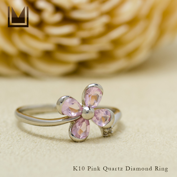 umu -アム- FINE JEWELRY STUIDIOK10 ピンククォーツ ダイヤモンド リングkk0361_1.jpg