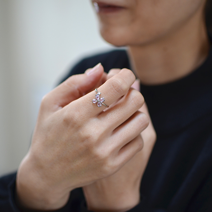 umu -アム- FINE JEWELRY STUIDIOK10 ピンククォーツ ダイヤモンド リングkk0361_i2.jpg