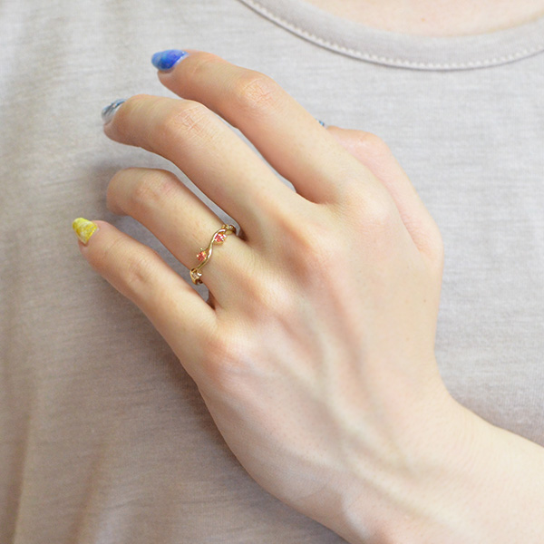 umu -アム- FINE JEWELRY STUIDIOK10 オレンジサファイア ダイヤモンド リングkk0369_i2.jpg