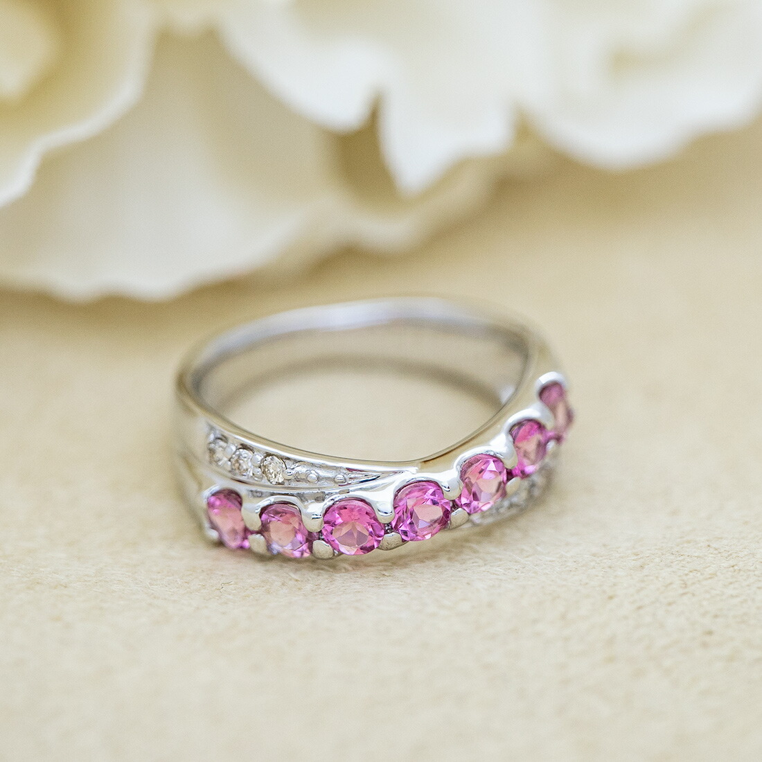 umu -アム- FINE JEWELRY STUIDIOピンクトルマリン ダイヤモンド リングkk0377_1.jpg