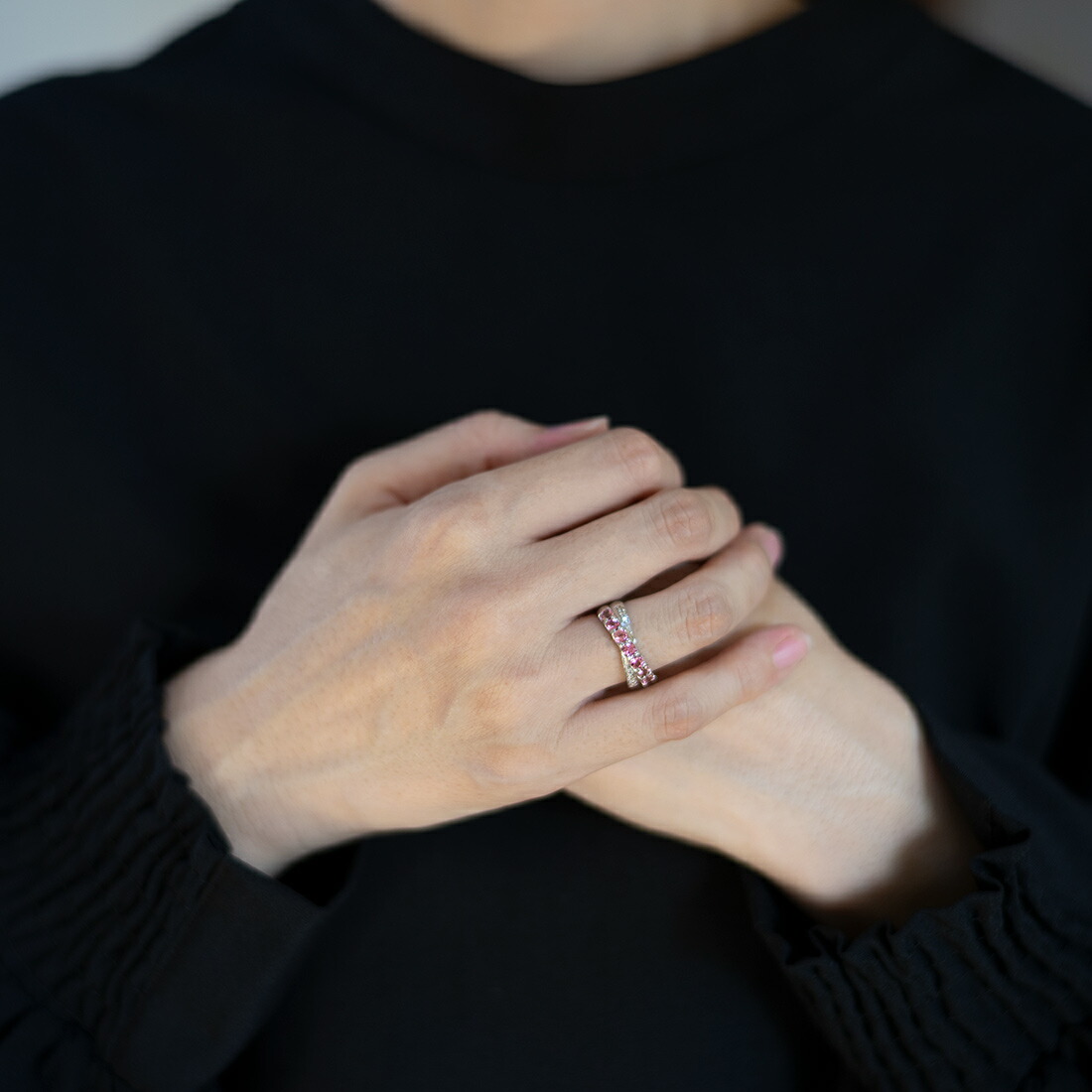 umu -アム- FINE JEWELRY STUIDIOピンクトルマリン ダイヤモンド リングkk0377_i2.jpg