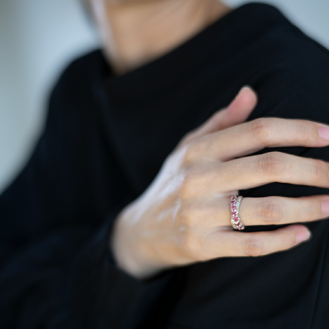 umu -アム- FINE JEWELRY STUIDIOピンクトルマリン ダイヤモンド リングkk0377_i3.jpg