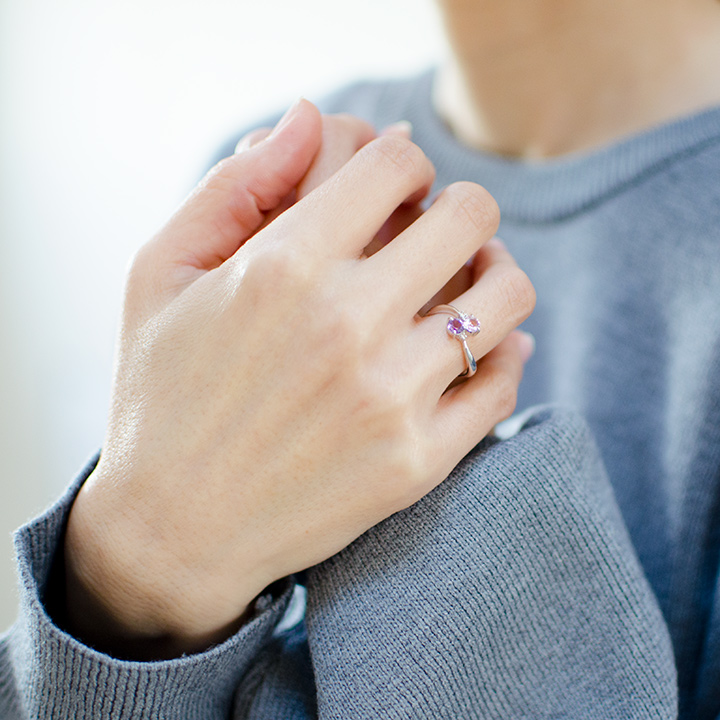 umu -アム- FINE JEWELRY STUIDIOピンククォーツ アメシスト ダイヤモンド リングkk0445_i2.jpg