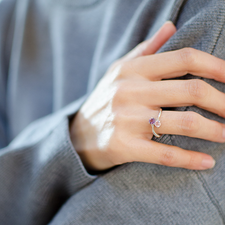 umu -アム- FINE JEWELRY STUIDIOピンククォーツ アメシスト ダイヤモンド リングkk0445_i3.jpg