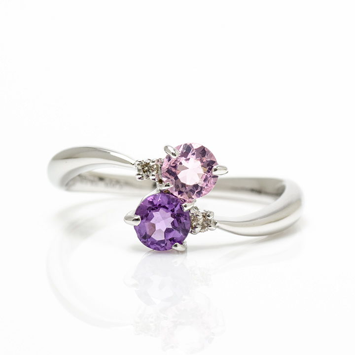 umu -アム- FINE JEWELRY STUIDIOピンククォーツ アメシスト ダイヤモンド リングkk0445_m.jpg