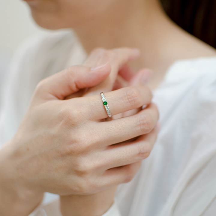 umu -アム- FINE JEWELRY STUIDIOグリーンガーネット ダイヤモンド リングkk0477_i2.jpg