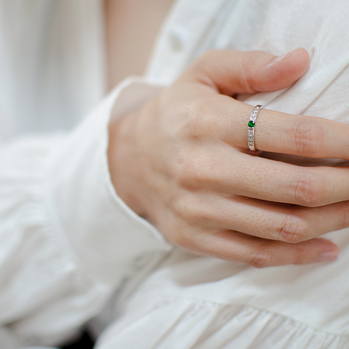 umu -アム- FINE JEWELRY STUIDIOグリーンガーネット ダイヤモンド リングkk0477_i3.jpg