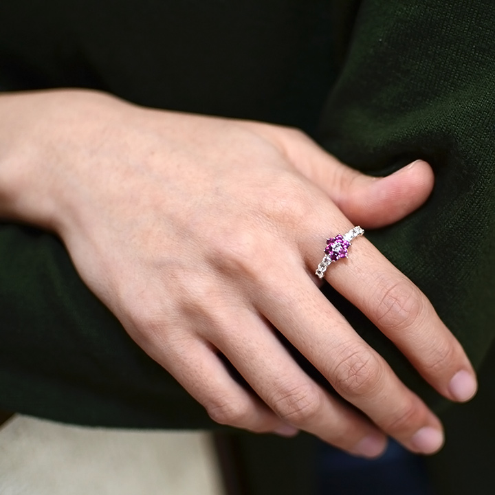 umu -アム- FINE JEWELRY STUIDIOロードライトガーネット ホワイトトパーズ リングkk0497_i2.jpg
