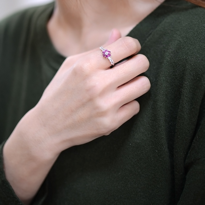 umu -アム- FINE JEWELRY STUIDIOロードライトガーネット ホワイトトパーズ リングkk0497_i3.jpg