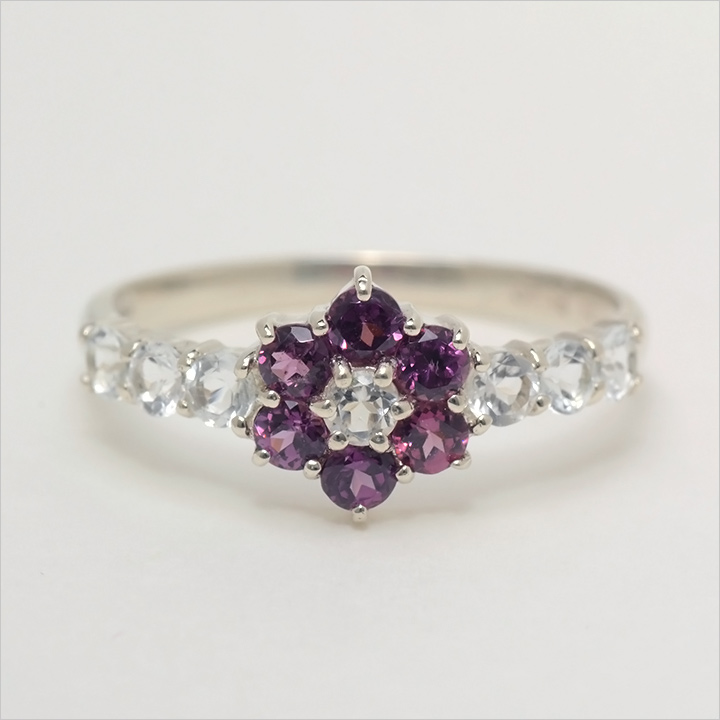 umu -アム- FINE JEWELRY STUIDIOロードライトガーネット ホワイトトパーズ リングkk0497_m.jpg