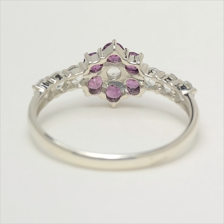 umu -アム- FINE JEWELRY STUIDIOロードライトガーネット ホワイトトパーズ リングkk0497_u.jpg