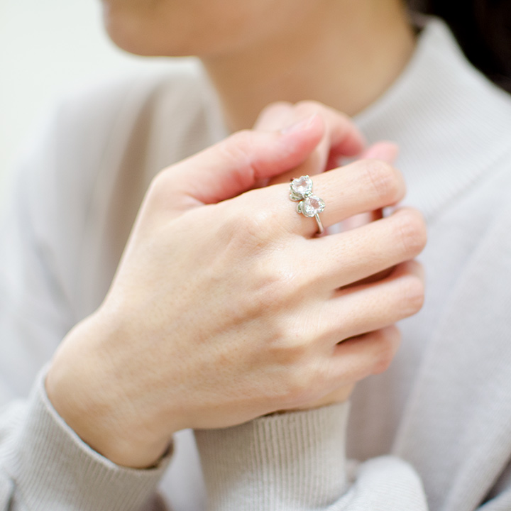 umu -アム- FINE JEWELRY STUIDIOK10 ローズクォーツ リボンモチーフ リングkk0506_i2.jpg
