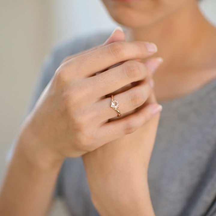 umu -アム- FINE JEWELRY STUIDIOK10 ローズクォーツ ハート リングkk0529_i2.jpg