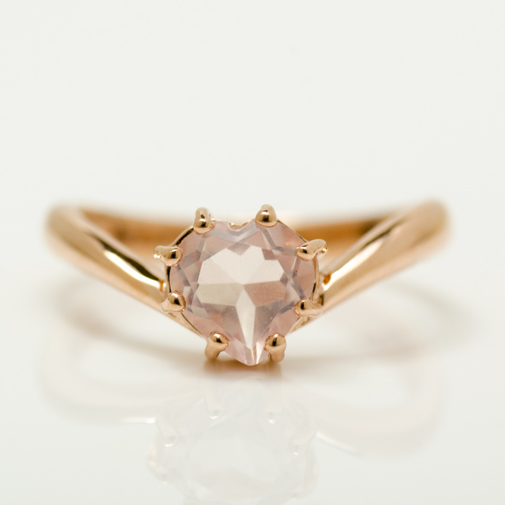 K10 ハート リング K10 ローズクォーツ ハート リング[商品番号:KK0529] | umu -アム