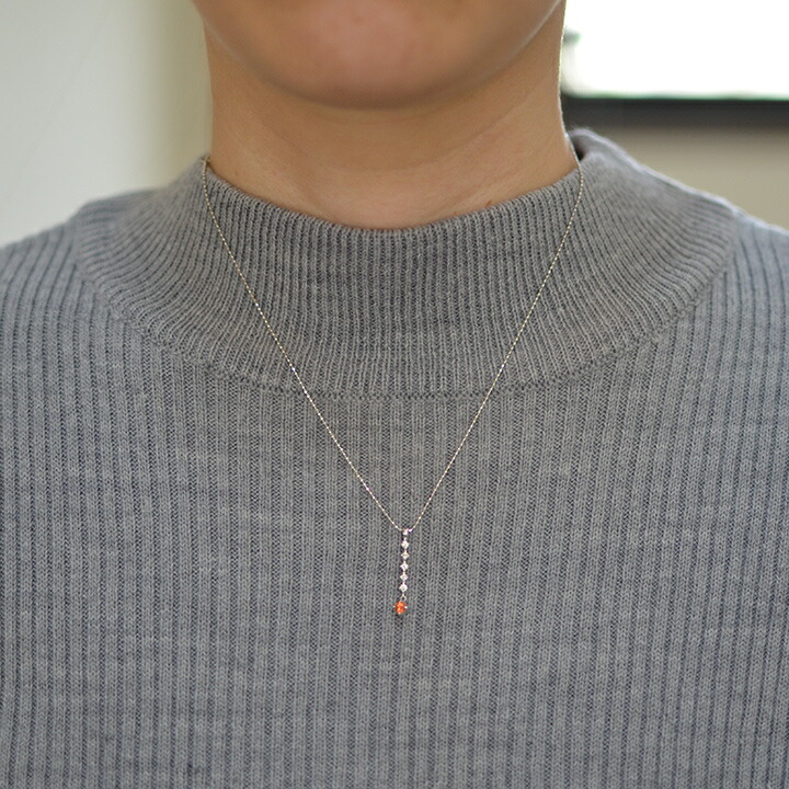 umu -アム- FINE JEWELRY STUIDIOオレンジサファイア ダイヤモンド ペンダントkk0554_i2.jpg
