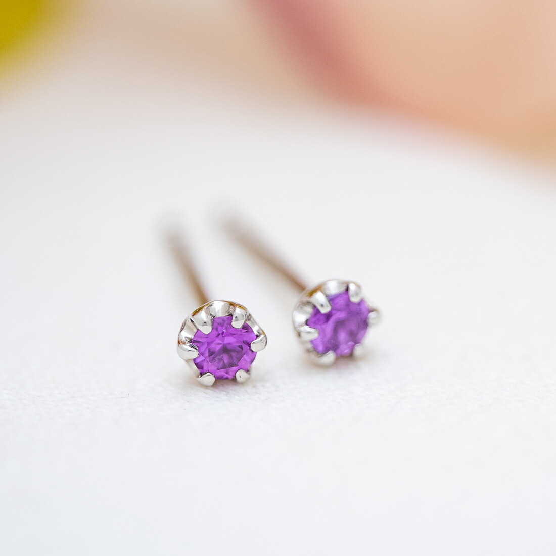 umu -アム- FINE JEWELRY STUIDIOパープルサファイア スタッドピアスkk0564_1.jpg
