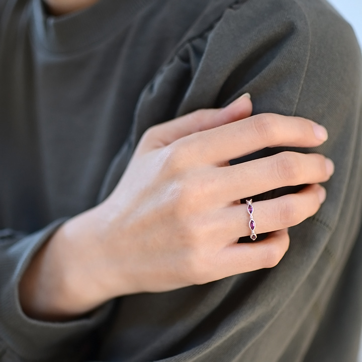 umu -アム- FINE JEWELRY STUIDIOK10 マーキス ロードライトガーネット リングkk0600_i3.jpg