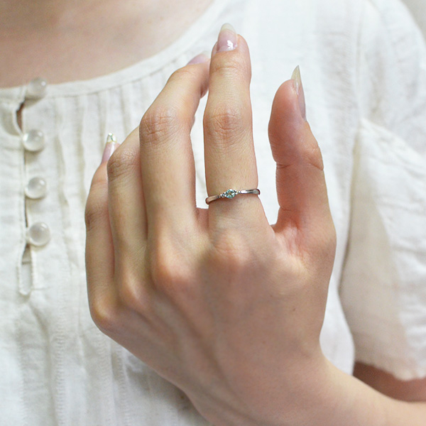 umu -アム- FINE JEWELRY STUIDIOK18 グリーンベリル ダイヤモンド リングkk0601_i2.jpg