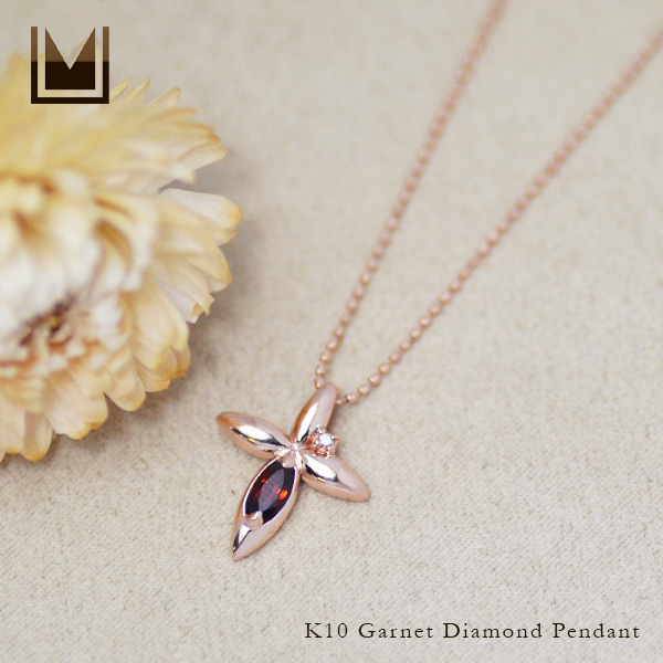 umu -アム- FINE JEWELRY STUIDIOK10 ガーネット ダイヤモンド ペンダントkk0614_1.jpg