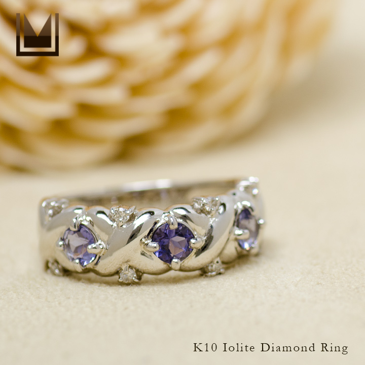 umu -アム- FINE JEWELRY STUIDIOアイオライト ダイヤモンド フラワーモチーフ リングkk0619_1.jpg