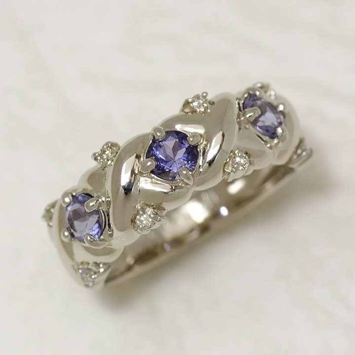 umu -アム- FINE JEWELRY STUIDIOアイオライト ダイヤモンド フラワーモチーフ リングkk0619_kanban2.jpg