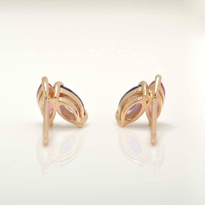 umu -アム- FINE JEWELRY STUIDIOK18 マーキス ピンクトルマリン アメシスト ピアスkk0629_u.jpg