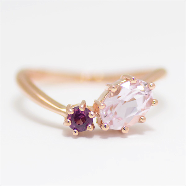 umu -アム- FINE JEWELRY STUIDIOK10 クンツァイト ロードライトガーネット リングkk0680_m.jpg