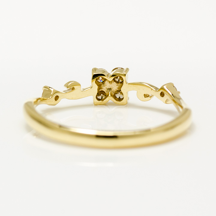 K10 ブラウンダイヤモンド ダイヤモンド フラワー リング[商品番号