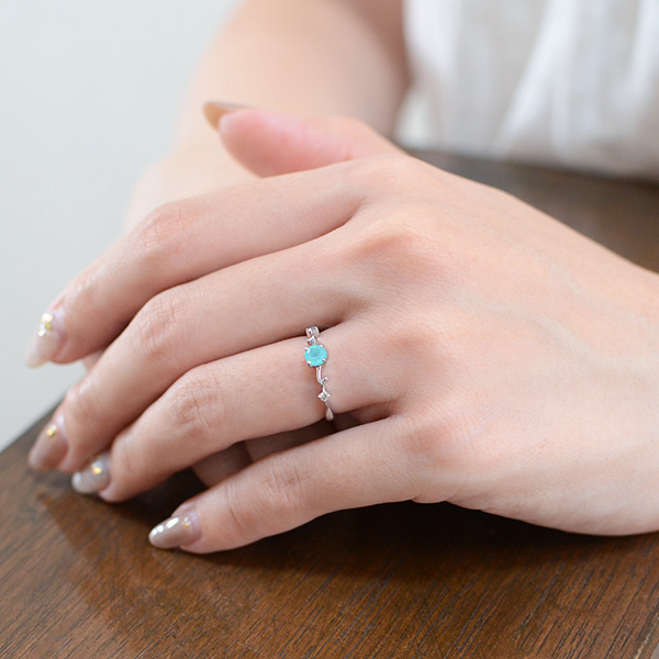 umu -アム- FINE JEWELRY STUIDIOシーブルーカルセドニー ダイヤモンド リングkk0704_i2.jpg