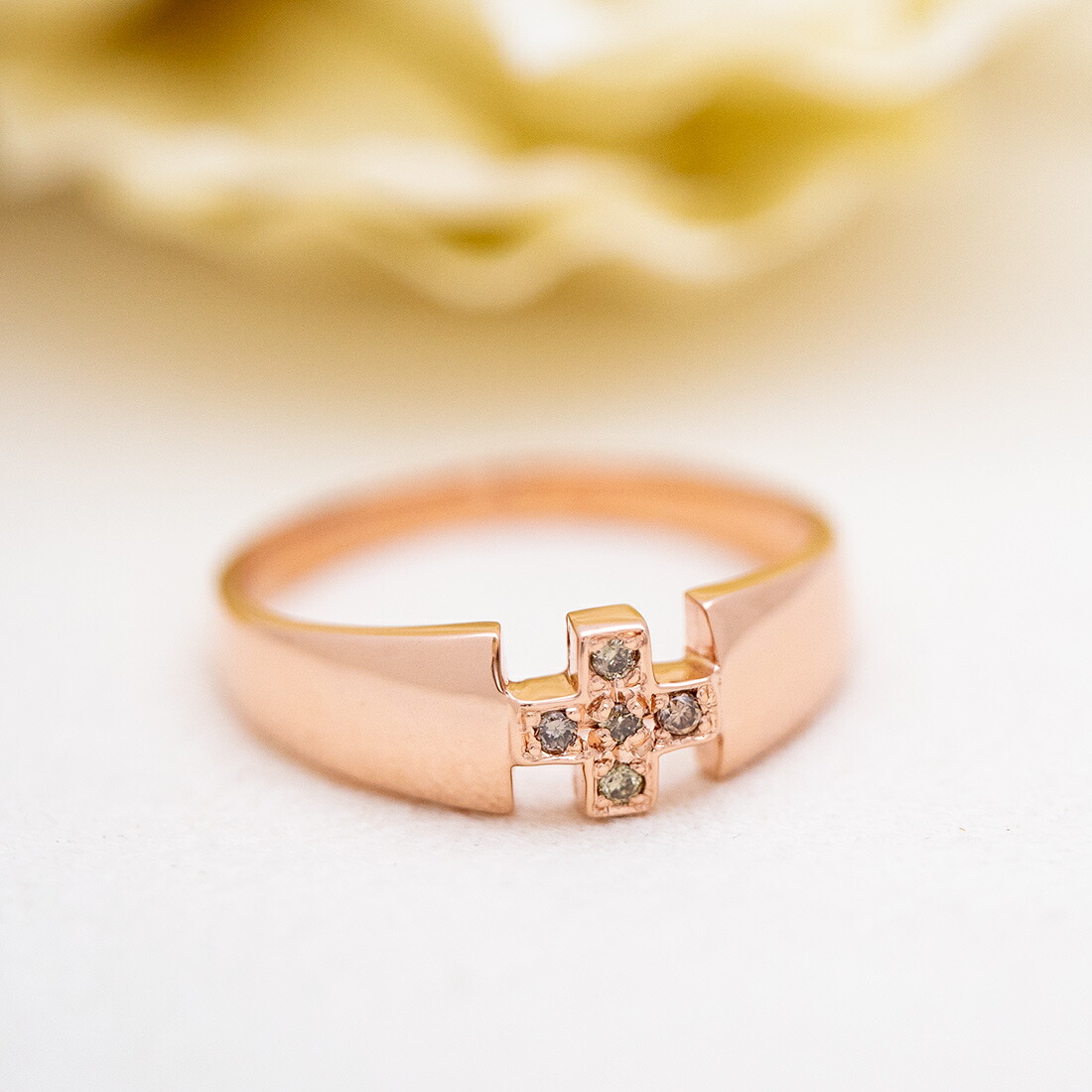umu -アム- FINE JEWELRY STUIDIOブラウンダイヤモンド クロスモチーフ リングkk0724_1.jpg