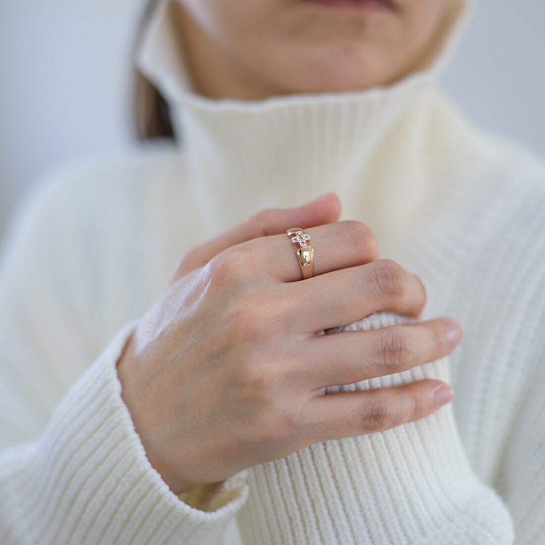 umu -アム- FINE JEWELRY STUIDIOブラウンダイヤモンド クロスモチーフ リングkk0724_i2.jpg
