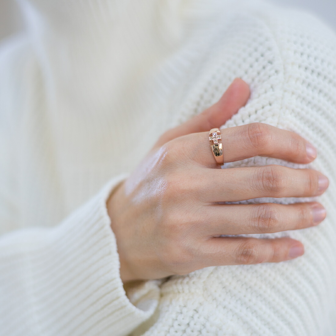 umu -アム- FINE JEWELRY STUIDIOブラウンダイヤモンド クロスモチーフ リングkk0724_i3.jpg