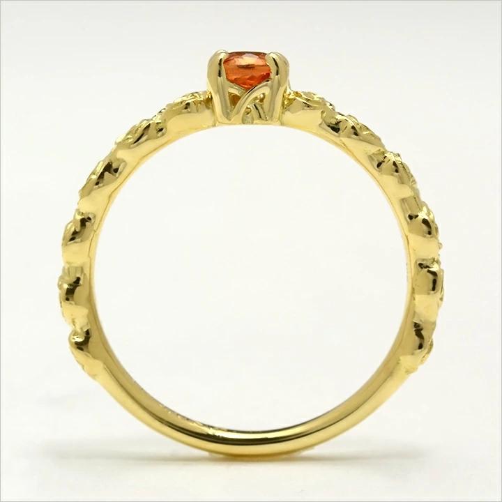 umu -アム- FINE JEWELRY STUIDIOK18 オレンジサファイア バラモチーフ リング 「rosa」kk0734_s.jpg