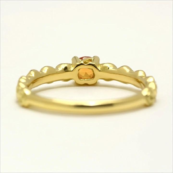 umu -アム- FINE JEWELRY STUIDIOK18 オレンジサファイア バラモチーフ リング 「rosa」kk0734_u.jpg